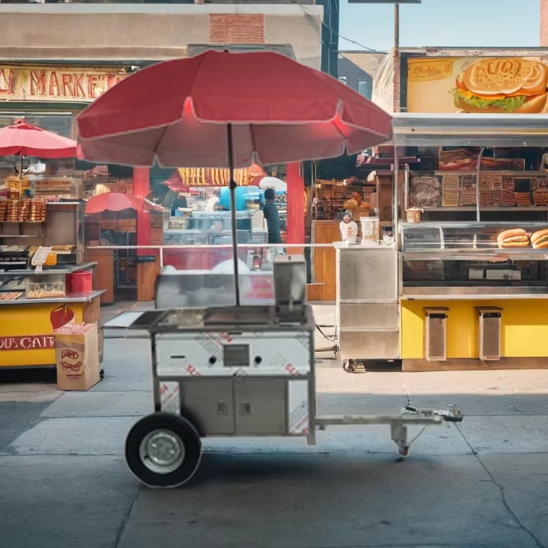 Compact Mobile Snack Food Cart - Hot Dog Vending Cart review and price
